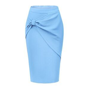 Pencil Skirts for Ruched High Waist Bodycon Midi Skirt Light Blue